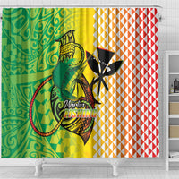 Hawaii Blue Marlin Fishing Shower Curtain Hawaiian Kanaka Kakau Reggae LT14 - Polynesian Pride