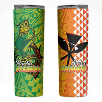 Hawaii Blue Marlin Fishing Skinny Tumbler Hawaiian Kanaka Kakau Reggae