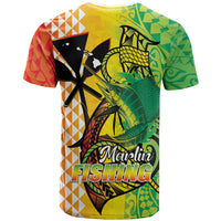 Hawaii Blue Marlin Fishing T Shirt Hawaiian Kanaka Kakau Reggae LT14 - Polynesian Pride