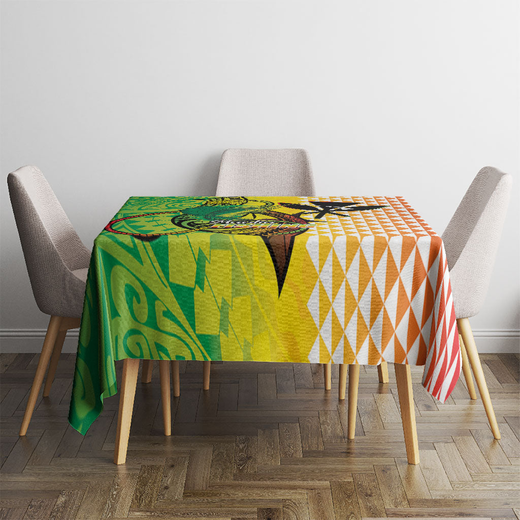 Hawaii Blue Marlin Fishing Tablecloth Hawaiian Kanaka Kakau Reggae LT14 - Polynesian Pride