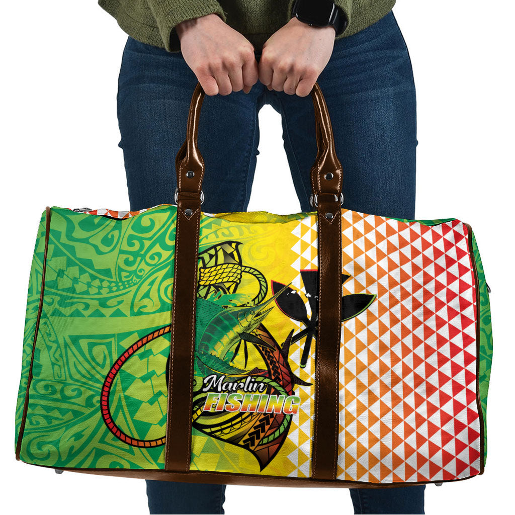 Hawaii Blue Marlin Fishing Travel Bag Hawaiian Kanaka Kakau Reggae LT14 Reggae - Polynesian Pride