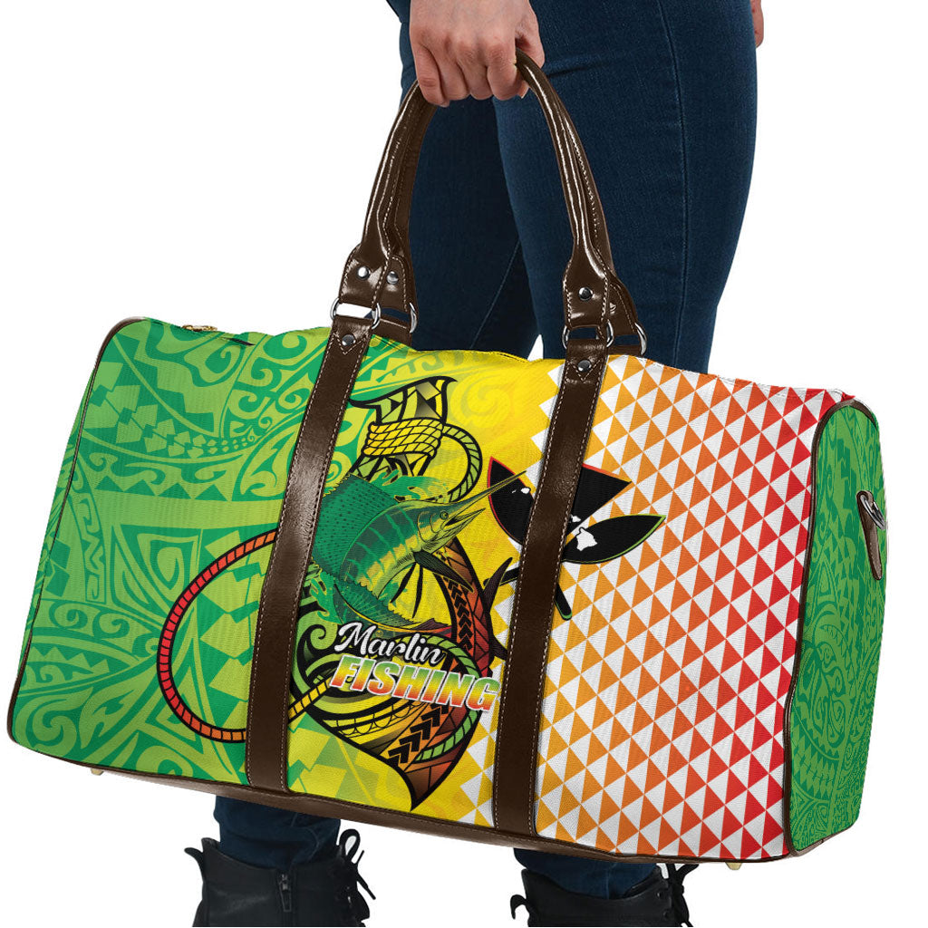 Hawaii Blue Marlin Fishing Travel Bag Hawaiian Kanaka Kakau Reggae