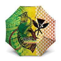 Hawaii Blue Marlin Fishing Umbrella Hawaiian Kanaka Kakau Reggae LT14 One Size Folded 11.42 inch Opened Diameter 37.4 inch Reggae - Polynesian Pride
