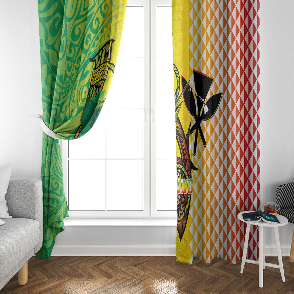 Hawaii Blue Marlin Fishing Window Curtain Hawaiian Kanaka Kakau Reggae LT14 - Polynesian Pride