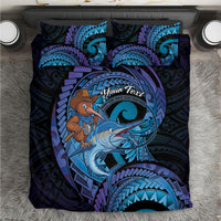 Personalised Blue Marlin Fishing New Zealand Bedding Set NZ Kiwi Cowboy Born To Fish