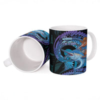 Personalised Blue Marlin Fishing New Zealand Ceramic Mug NZ Kiwi Cowboy Born To Fish LT14 - Polynesian Pride
