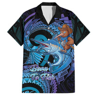 Personalised Blue Marlin Fishing New Zealand Family Matching Mermaid Dress and Hawaiian Shirt NZ Kiwi Cowboy Born To Fish