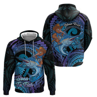 Personalised Blue Marlin Fishing New Zealand Hoodie NZ Kiwi Cowboy Born To Fish