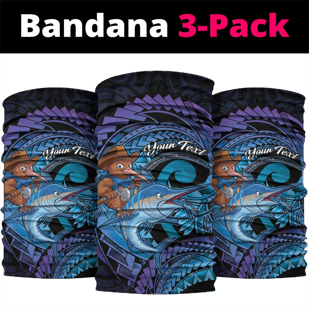 Personalised Blue Marlin Fishing New Zealand Neck Gaiter NZ Kiwi Cowboy Born To Fish LT14 package One Size: 25*50cm Purple - Polynesian Pride