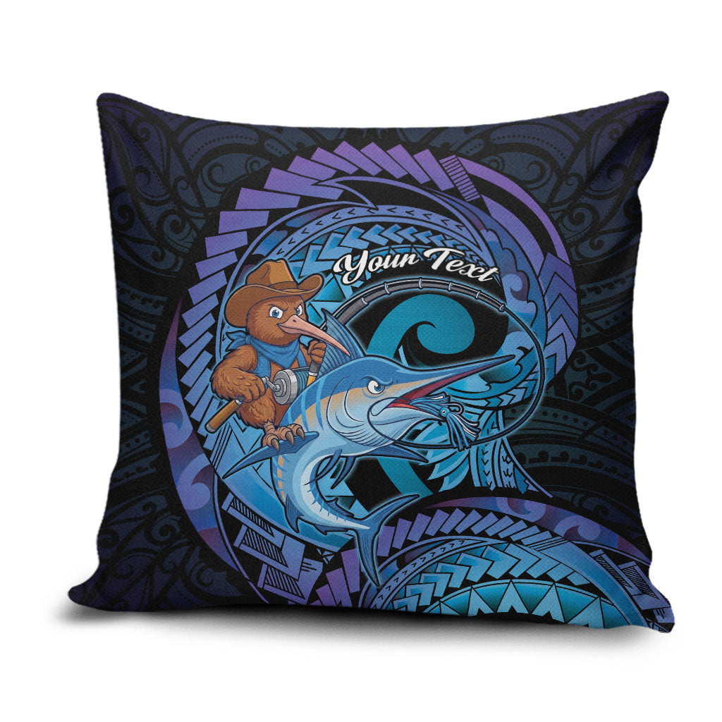 Personalised Blue Marlin Fishing New Zealand Pillow Cover NZ Kiwi Cowboy Born To Fish LT14 Purple - Polynesian Pride