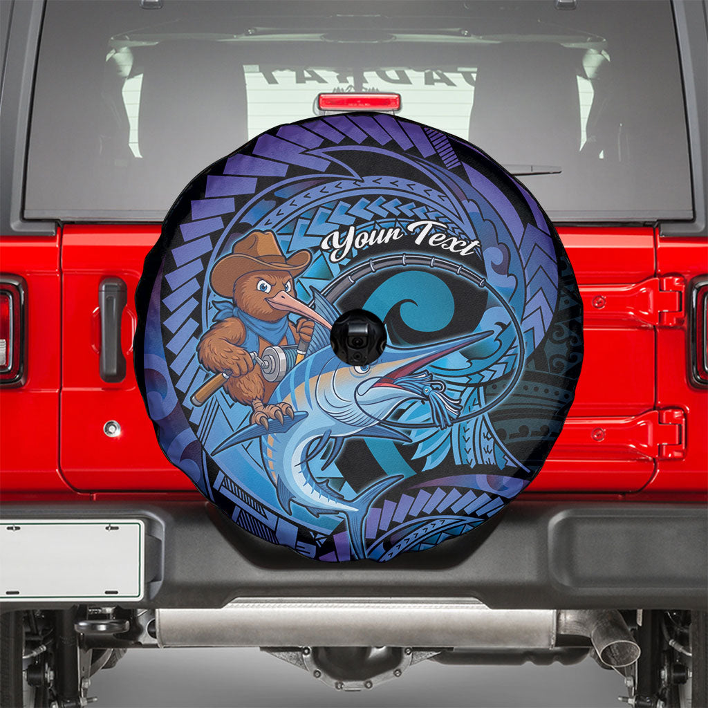 Personalised Blue Marlin Fishing New Zealand Spare Tire Cover NZ Kiwi Cowboy Born To Fish