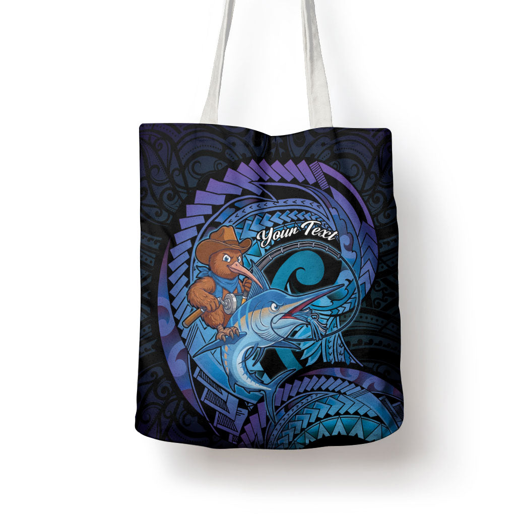 Personalised Blue Marlin Fishing New Zealand Tote Bag NZ Kiwi Cowboy Born To Fish