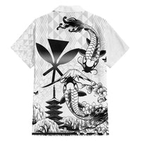 Japan And Hawaii Family Matching Long Sleeve Bodycon Dress and Hawaiian Shirt Sakura Koi Fish Hawaiian Lei Kanaka - Polynesian Pride