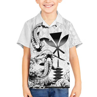 Japan And Hawaii Family Matching Off Shoulder Maxi Dress and Hawaiian Shirt Sakura Koi Fish Hawaiian Lei Kanaka - Polynesian Pride