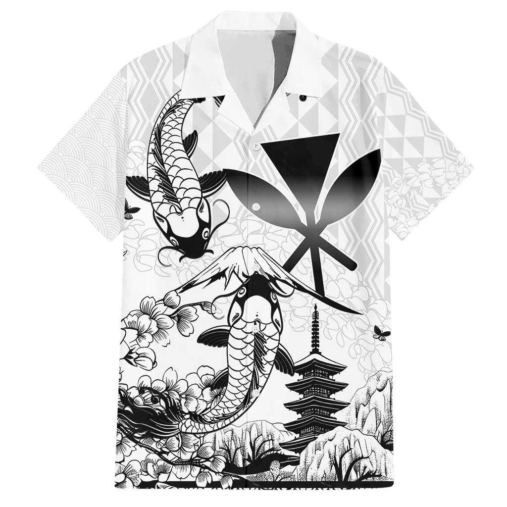 Japan And Hawaii Family Matching Short Sleeve Bodycon Dress and Hawaiian Shirt Sakura Koi Fish Hawaiian Lei Kanaka - Polynesian Pride