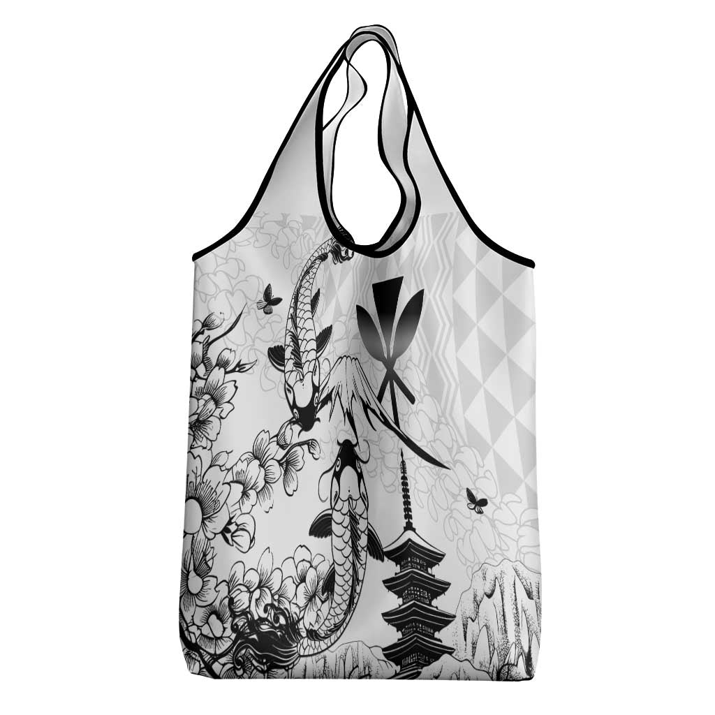 Japan And Hawaii Grocery Bag Sakura Koi Fish Hawaiian Lei Kanaka LT14 - Polynesian Pride