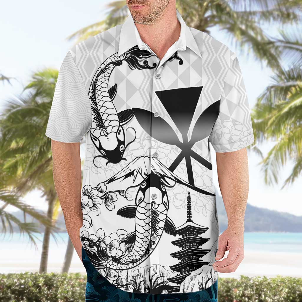 Japan And Hawaii Hawaiian Shirt Sakura Koi Fish Hawaiian Lei Kanaka LT14 - Polynesian Pride