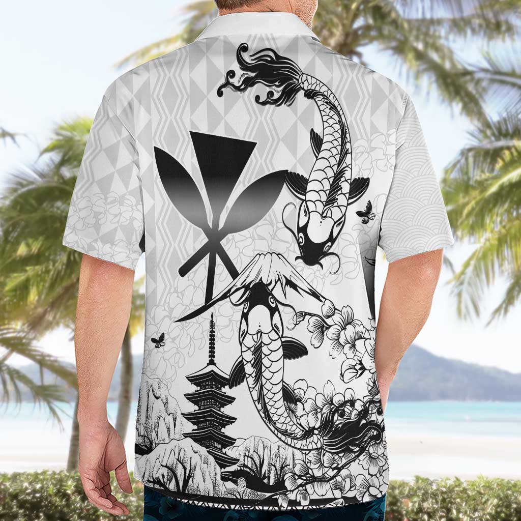 Japan And Hawaii Hawaiian Shirt Sakura Koi Fish Hawaiian Lei Kanaka LT14 - Polynesian Pride