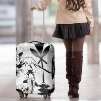 Japan And Hawaii Luggage Cover Sakura Koi Fish Hawaiian Lei Kanaka - Polynesian Pride