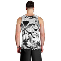 Japan And Hawaii Men Tank Top Sakura Koi Fish Hawaiian Lei Kanaka LT14 - Polynesian Pride