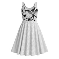 Japan And Hawaii Midi Dress Sakura Koi Fish Hawaiian Lei Kanaka - Polynesian Pride