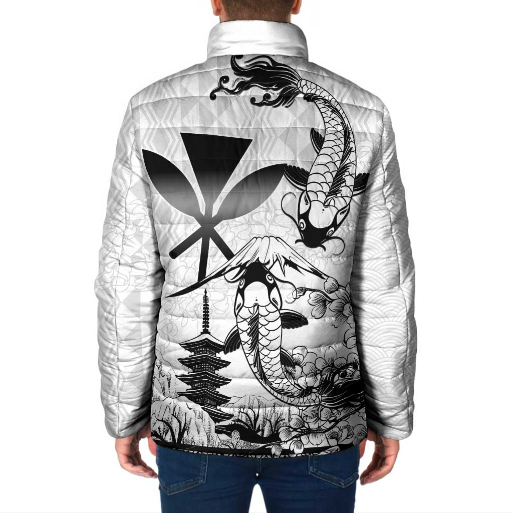 Japan And Hawaii Padded Jacket Sakura Koi Fish Hawaiian Lei Kanaka LT14 - Polynesian Pride