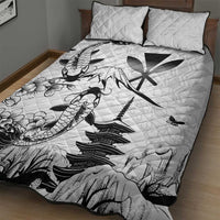 Japan And Hawaii Quilt Bed Set Sakura Koi Fish Hawaiian Lei Kanaka - Polynesian Pride