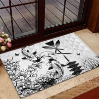 Japan And Hawaii Rubber Doormat Sakura Koi Fish Hawaiian Lei Kanaka LT14 - Polynesian Pride