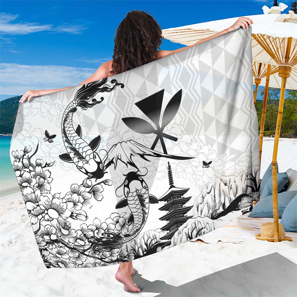 Japan And Hawaii Sarong Sakura Koi Fish Hawaiian Lei Kanaka - Polynesian Pride