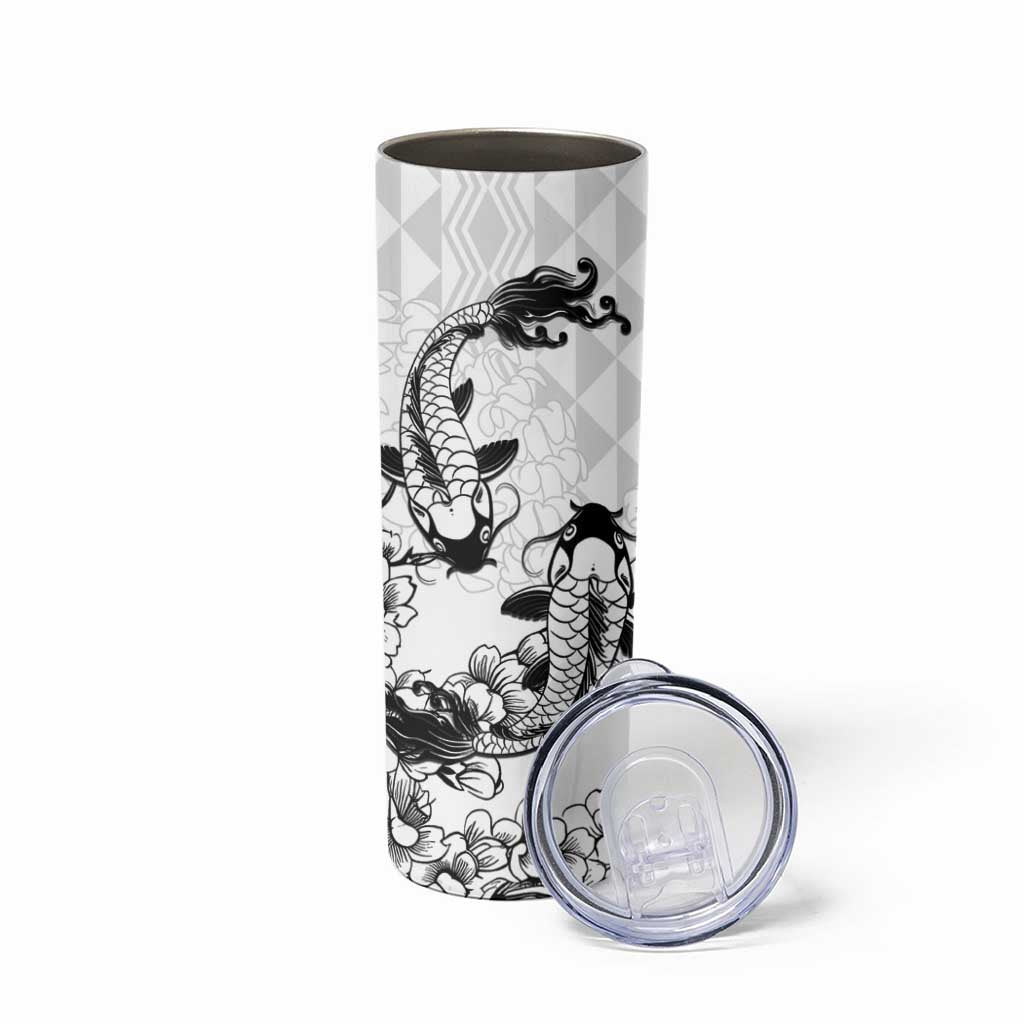 Japan And Hawaii Skinny Tumbler Sakura Koi Fish Hawaiian Lei Kanaka - Polynesian Pride