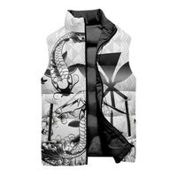 Japan And Hawaii Sleeveless Puffer Jacket Sakura Koi Fish Hawaiian Lei Kanaka LT14 - Polynesian Pride