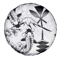 Japan And Hawaii Spare Tire Cover Sakura Koi Fish Hawaiian Lei Kanaka - Polynesian Pride