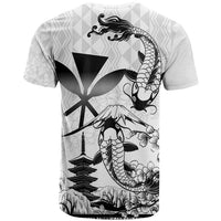 Japan And Hawaii T Shirt Sakura Koi Fish Hawaiian Lei Kanaka - Polynesian Pride