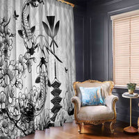 Japan And Hawaii Window Curtain Sakura Koi Fish Hawaiian Lei Kanaka - Polynesian Pride