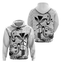 Japan And Hawaii Zip Hoodie Sakura Koi Fish Hawaiian Lei Kanaka - Polynesian Pride