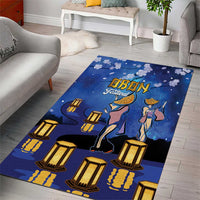 Japan Obon Festival Area Rug Sakura Lanterns With Bon Dance - Polynesian Pride