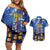 Japan Obon Festival Couples Matching Off Shoulder Short Dress and Hawaiian Shirt Sakura Lanterns With Bon Dance - Polynesian Pride
