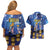 Japan Obon Festival Couples Matching Off Shoulder Short Dress and Hawaiian Shirt Sakura Lanterns With Bon Dance - Polynesian Pride