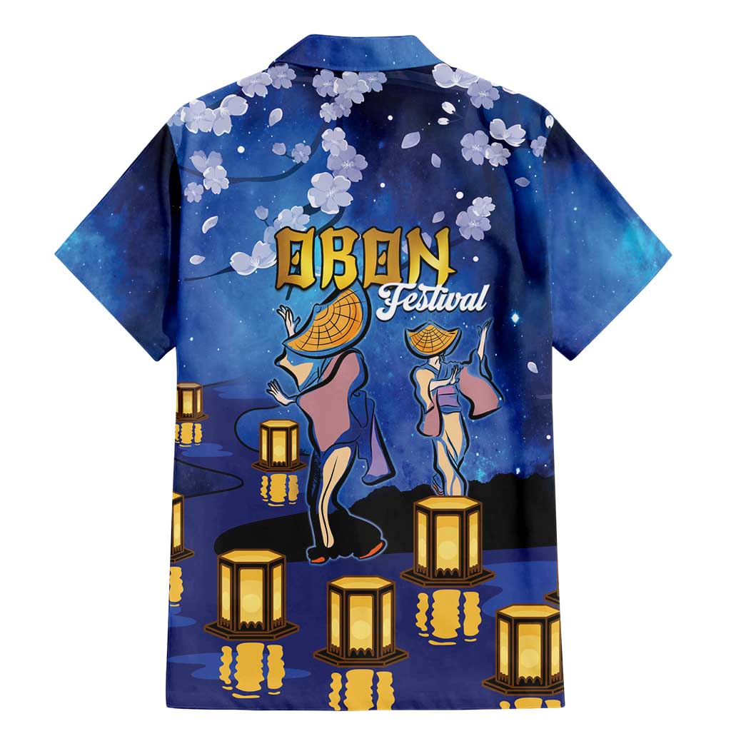 Japan Obon Festival Family Matching Mermaid Dress and Hawaiian Shirt Sakura Lanterns With Bon Dance - Polynesian Pride