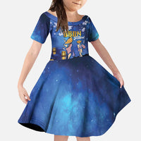 Japan Obon Festival Family Matching Short Sleeve Bodycon Dress and Hawaiian Shirt Sakura Lanterns With Bon Dance - Polynesian Pride
