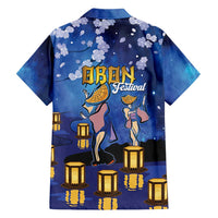 Japan Obon Festival Family Matching Short Sleeve Bodycon Dress and Hawaiian Shirt Sakura Lanterns With Bon Dance - Polynesian Pride