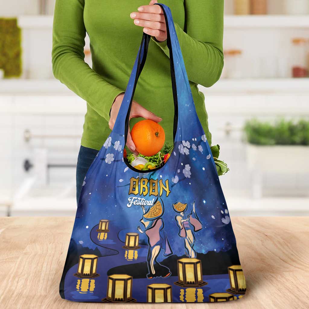 Japan Obon Festival Grocery Bag Sakura Lanterns With Bon Dance LT14 - Polynesian Pride