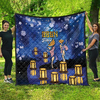 Japan Obon Festival Quilt Sakura Lanterns With Bon Dance - Polynesian Pride
