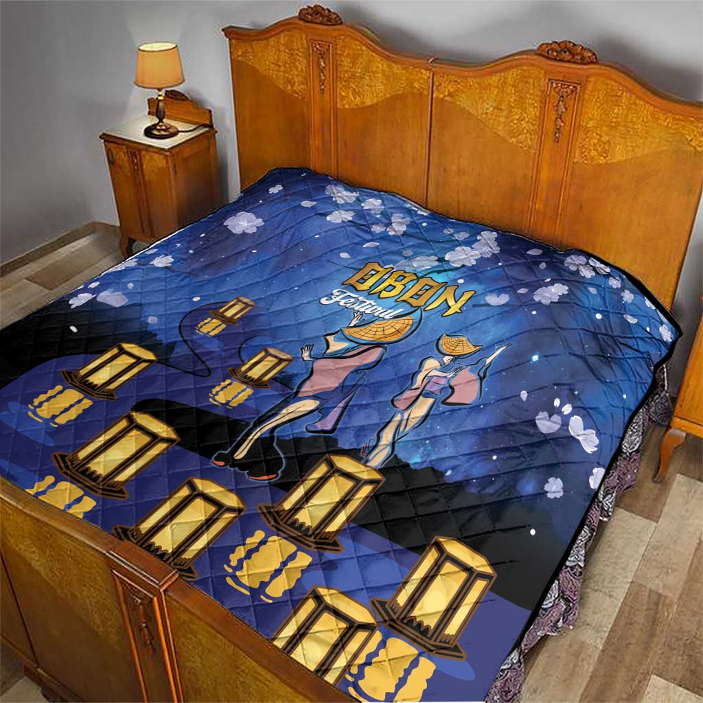 Japan Obon Festival Quilt Sakura Lanterns With Bon Dance - Polynesian Pride