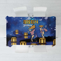 Japan Obon Festival Tablecloth Sakura Lanterns With Bon Dance LT14 Blue - Polynesian Pride