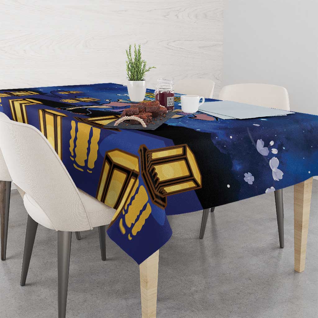Japan Obon Festival Tablecloth Sakura Lanterns With Bon Dance LT14 - Polynesian Pride