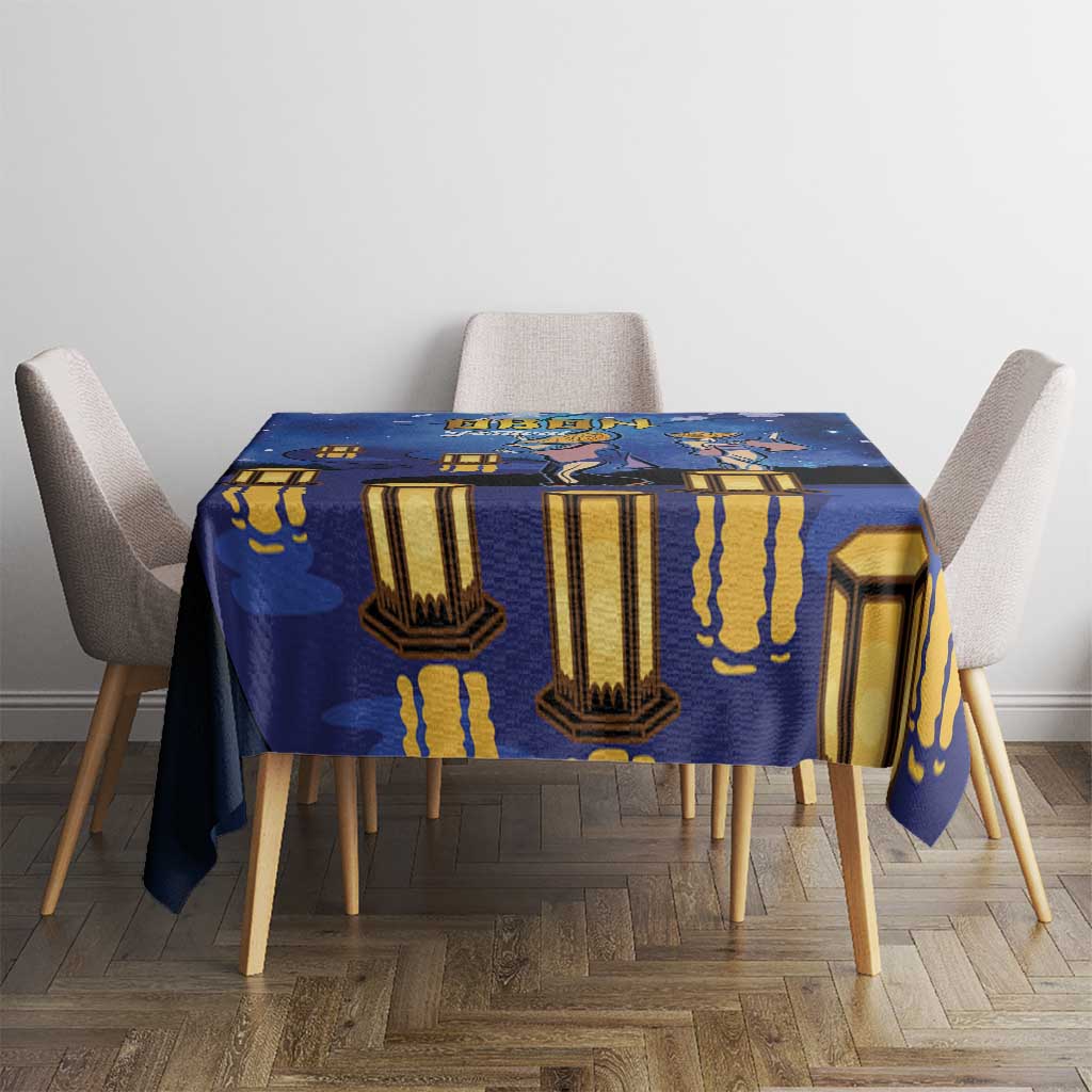 Japan Obon Festival Tablecloth Sakura Lanterns With Bon Dance LT14 - Polynesian Pride