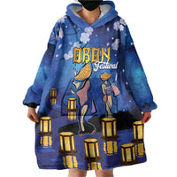 Japan Obon Festival Wearable Blanket Hoodie Sakura Lanterns With Bon Dance LT14 - Polynesian Pride