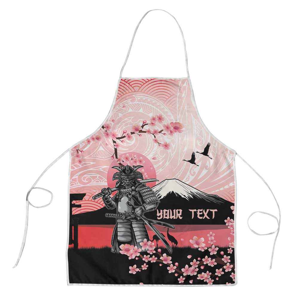 Personalised Japan Samurai Warrior Apron Japanese Cherry Blossom Polynesian Pattern LT14 Pink - Polynesian Pride