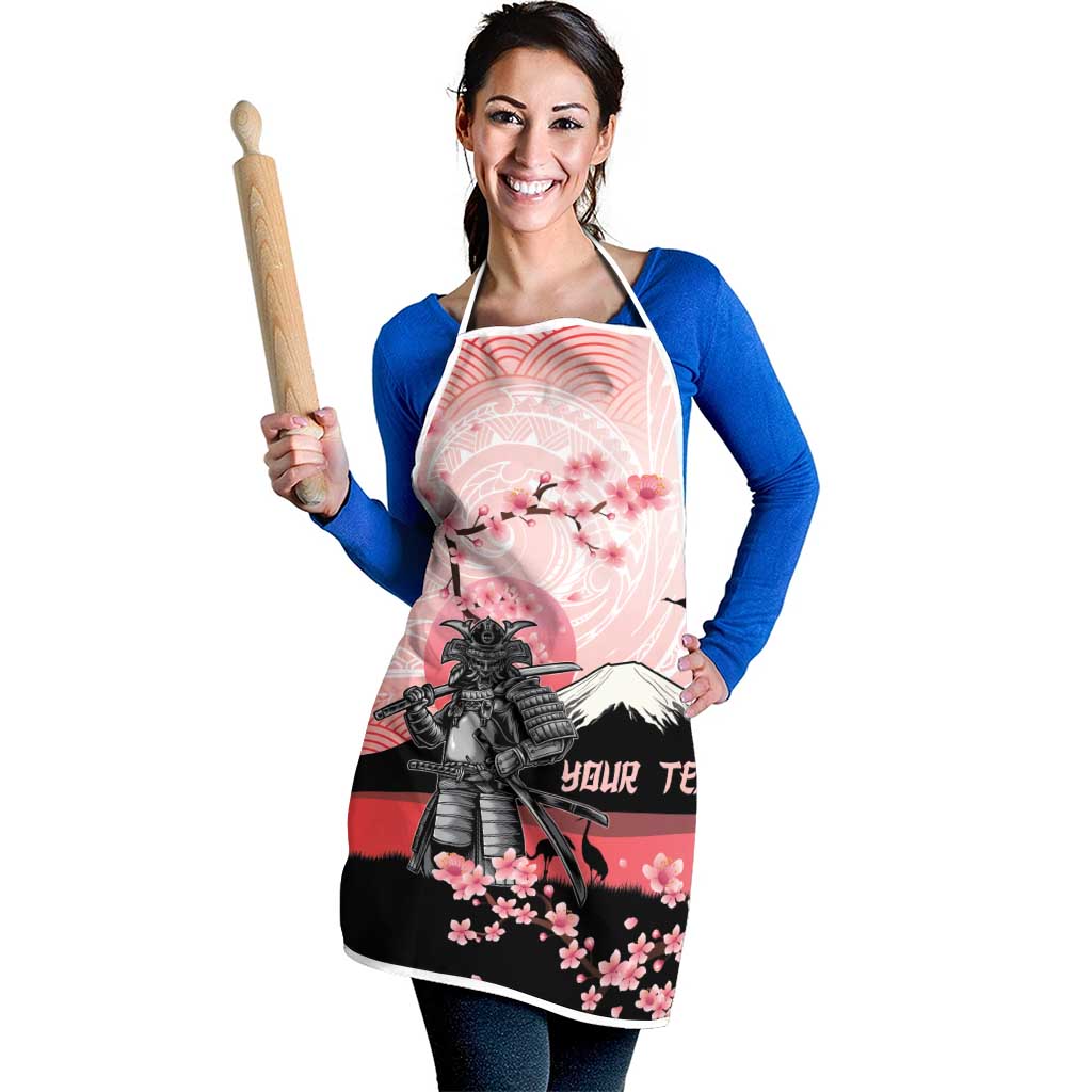 Personalised Japan Samurai Warrior Apron Japanese Cherry Blossom Polynesian Pattern LT14 - Polynesian Pride